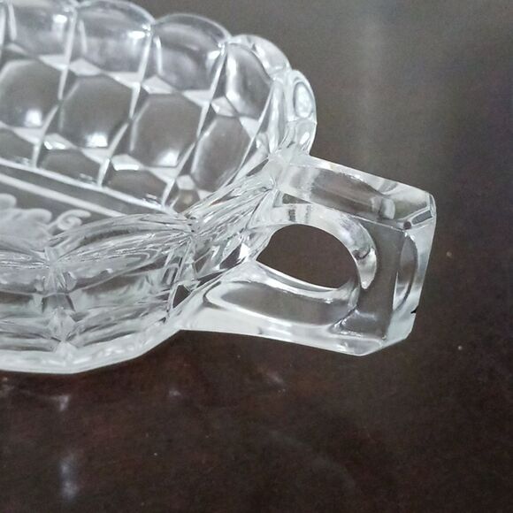 Oval glass dish with handle /jewerly dish /sauce dish - Picture 4 of 7